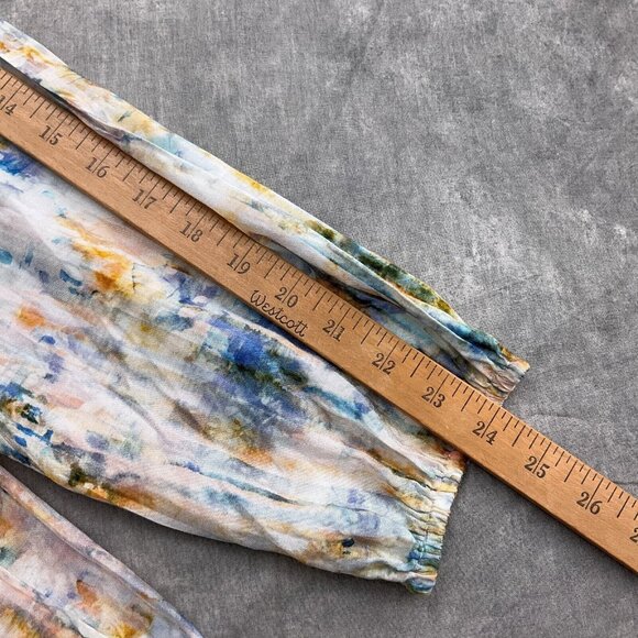 Soft Surroundings Blouse Women Large Blue Tie Dye Boho Smock Peasant Gypsy - Picture 6 of 10